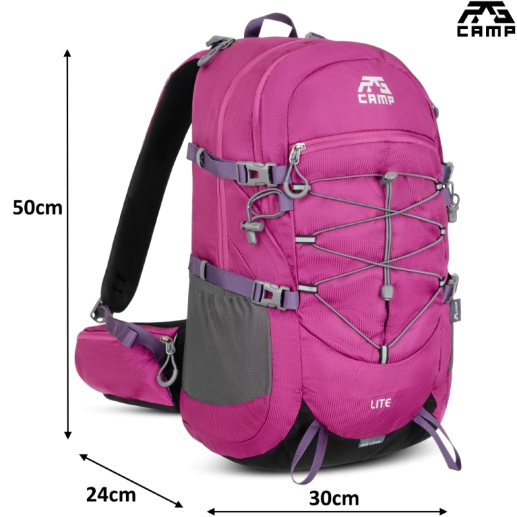 Plecak turystyczny 30L RG Camp Lite różowy – wymiary 50 × 30 × 24 cm