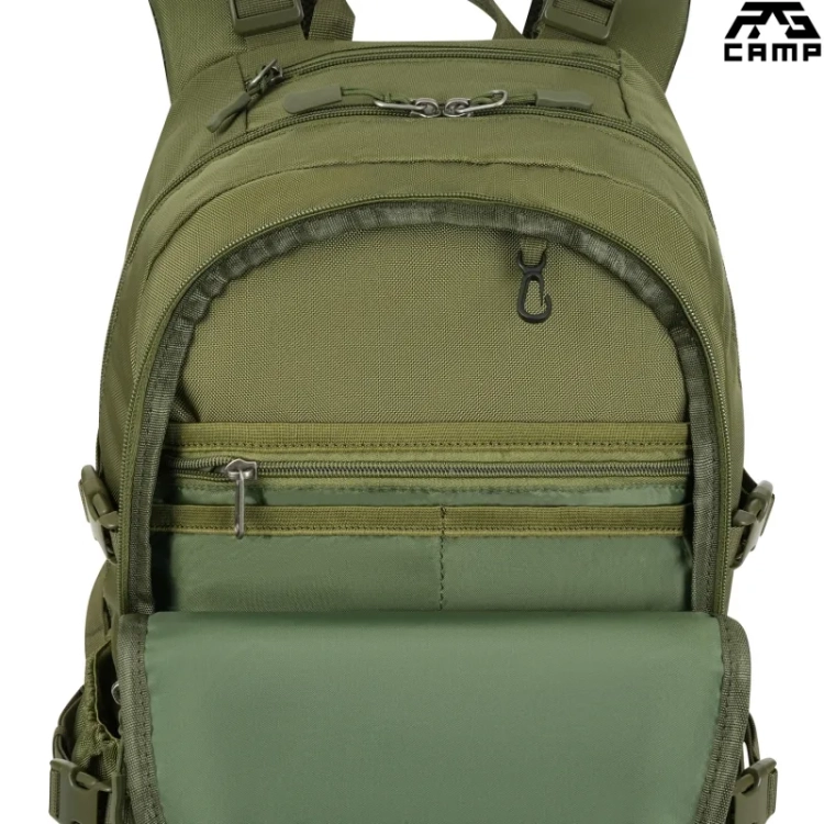 Plecak wojskowy 25l RG CAMP RG1920 zielony – przednia kieszeń z organizerem