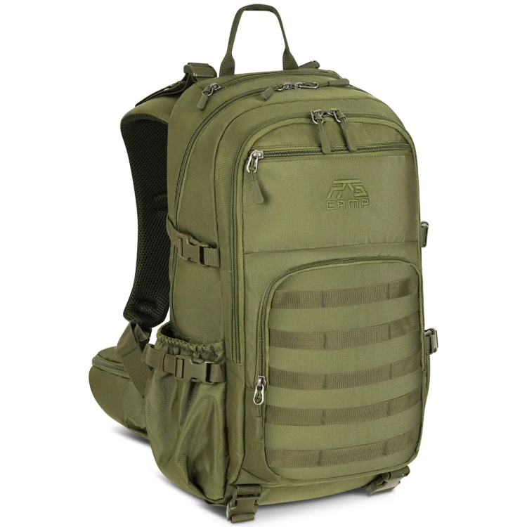 Plecak wojskowy 25l RG CAMP RG1920 zielony – widok z przodu