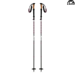 Bordowe kijki trekkingowe RG CAMP FoldPro Cork pokazane w kompaktowej formie po złożeniu do długości 36 cm.