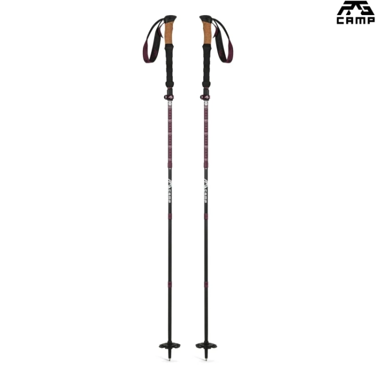 Kijki RG CAMP FoldPro Cork burgundy rozłożone do maksymalnej długości 130 cm