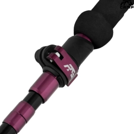 Kijki trekkingowe RG CAMP FoldPro Cork burgundy metalowa klamra zaciskowa