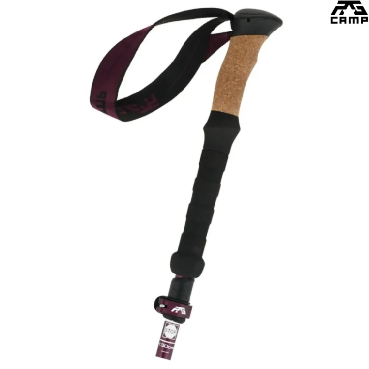Rękojeść z korka i pianki EVA w kijkach RG CAMP FoldPro Cork burgundy