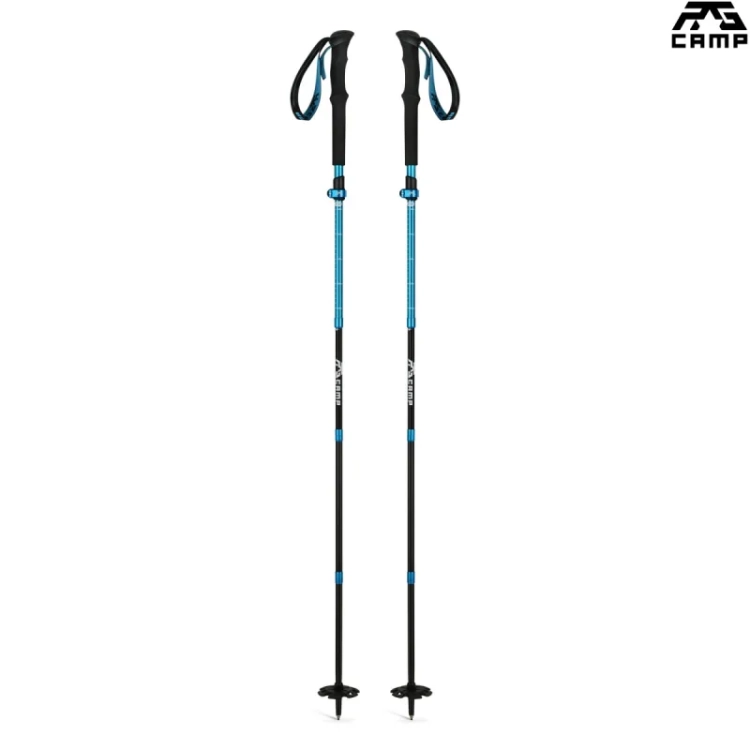 Kijki w góry RG CAMP FoldPro EVA blue rozłożone do maksymalnej długości 135 cm