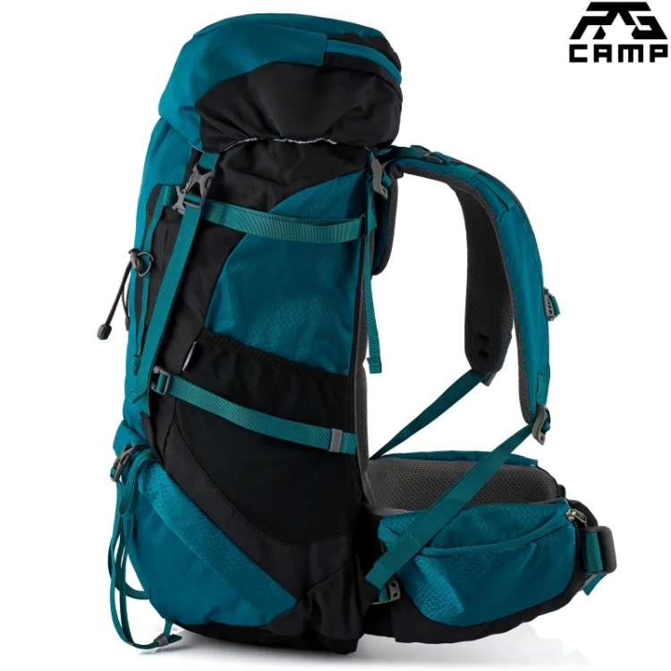 Plecak trekkingowy 60l RG CAMP morski – widok z boku