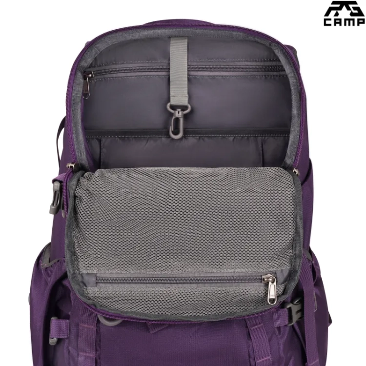 Komora główna plecaka turystycznego 30L damskiego RG CAMP Wetlina fioletowego