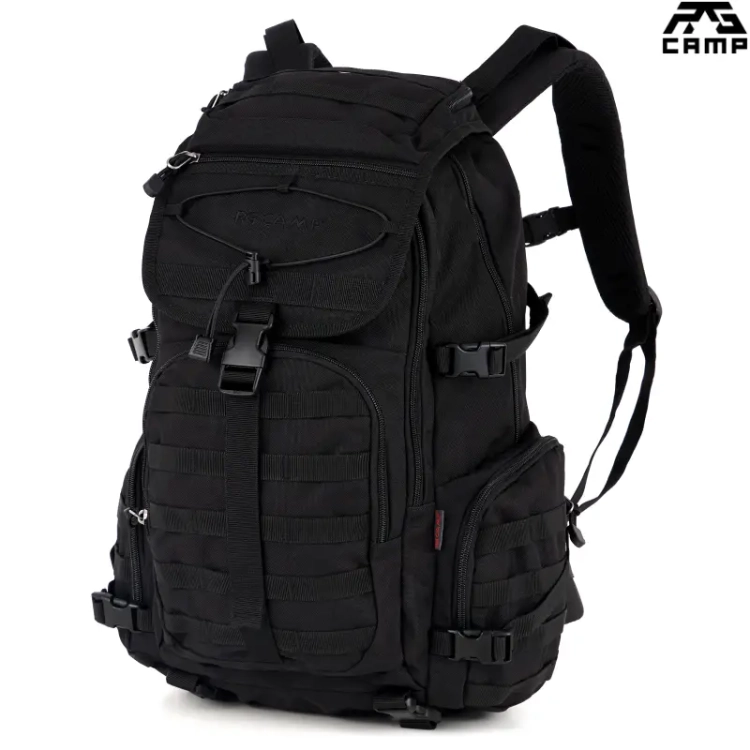Plecak wojskowy taktyczny czarny RG CAMP Trail 30 l – widok pod kątem