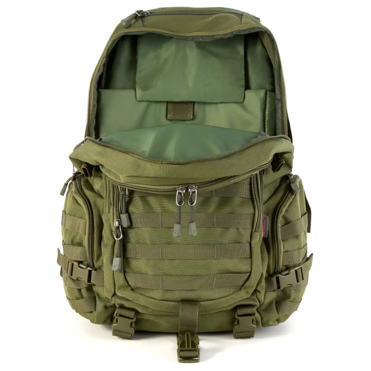 Plecak militarny 30l RG CAMP Trail zielony – otwarta komora główna