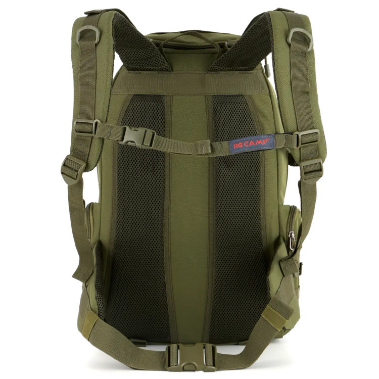 Plecak militarny 30l RG CAMP Trail zielony – tył z systemem nośnym