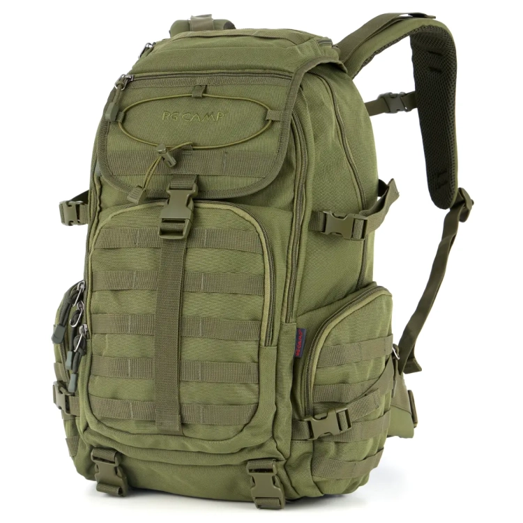 Plecak militarny 30l RG CAMP Trail zielony – widok pod kątem