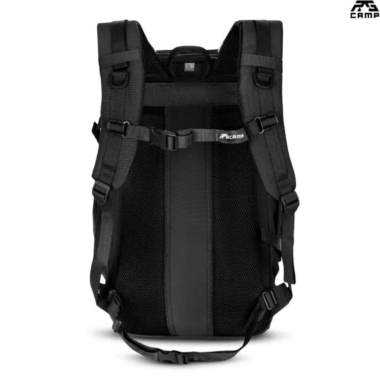 Plecak taktyczny 20l RG CAMP RGX1410 czarny – tył z systemem nośnym
