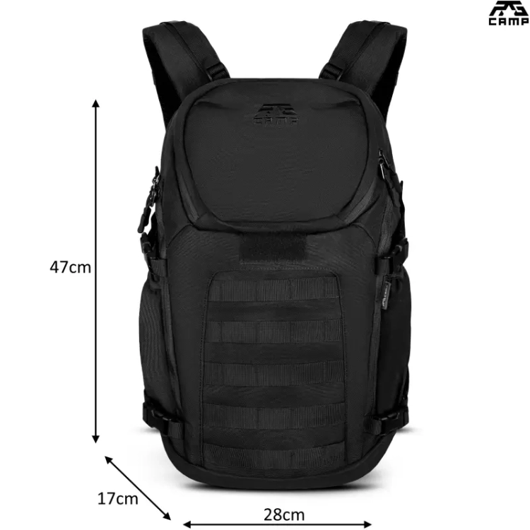 Plecak taktyczny 20l RG CAMP RGX1410 czarny – wymiary 47 × 28 × 17 cm
