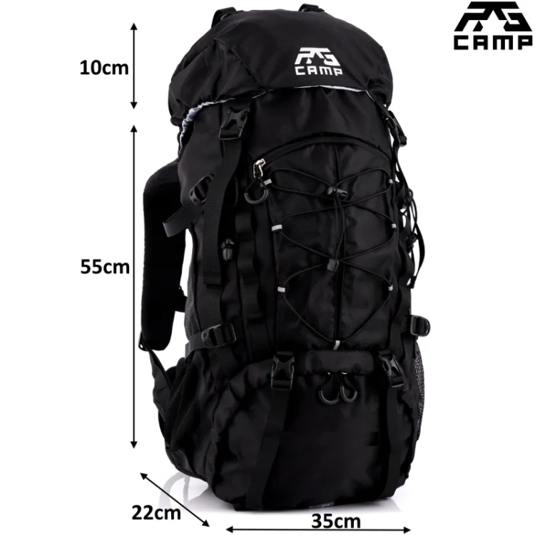 Plecak turystyczny 40l RG CAMP Adventure czarny – wymiary 65 × 35 × 22 cm