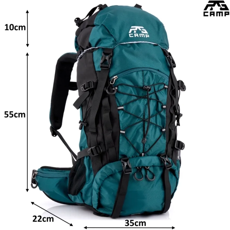 Plecak trekkingowy 40l RG CAMP Adventure morski – wymiary 65 × 35 × 22 cm