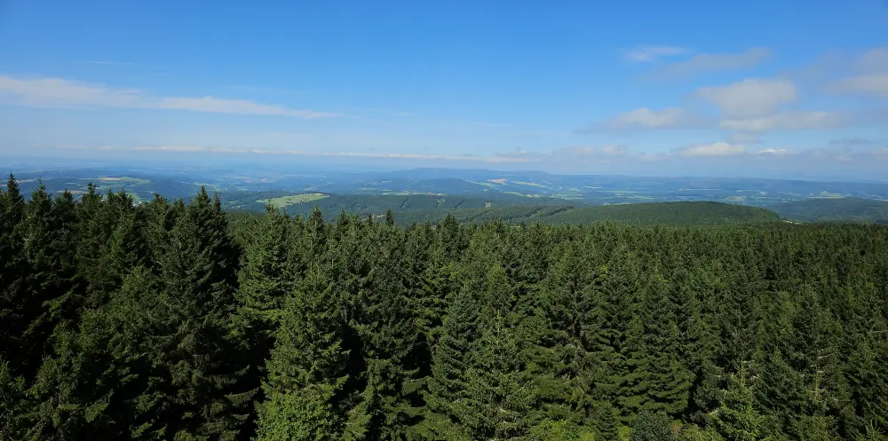 Panorama z wieży widokowej na Orlicy
