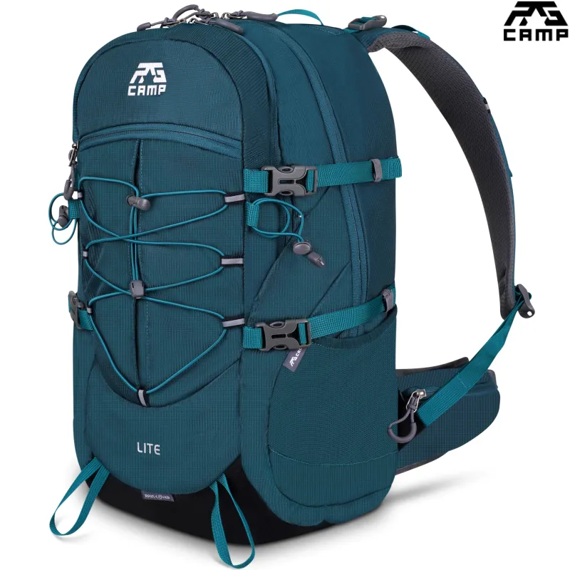 Plecak górski 30l RG CAMP Lite morski – widok pod kątem