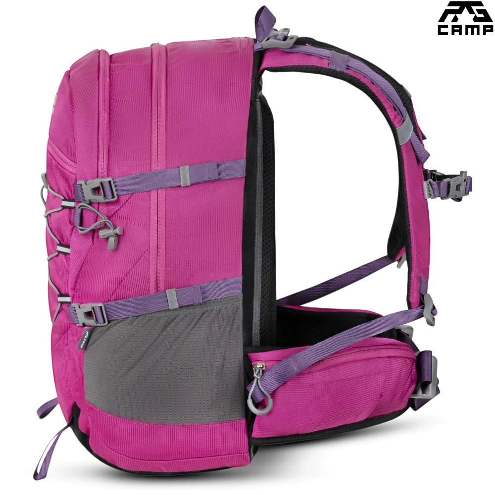 Różowy plecak trekkingowy 30L RG Camp Lite – ujęcie boczne