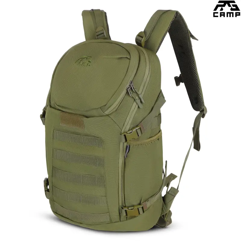 Plecak wojskowy 20l RG CAMP RGX1410 zielony – widok pod kątem
