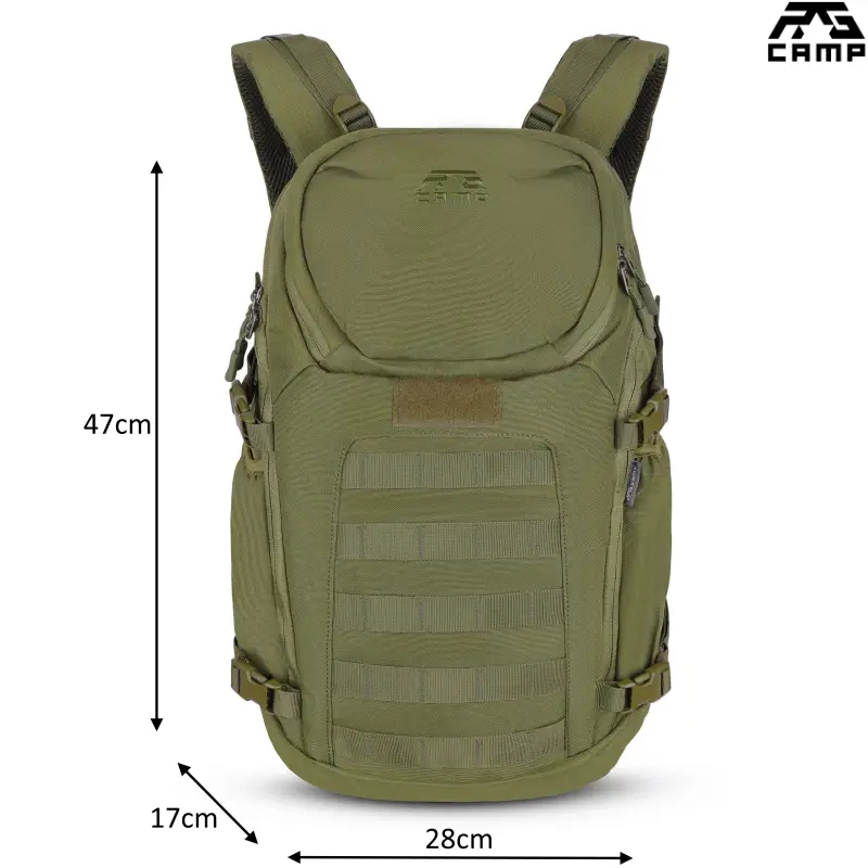 Plecak wojskowy 20l RG CAMP RGX1410 zielony – wymiary 47 × 28 × 17 cm