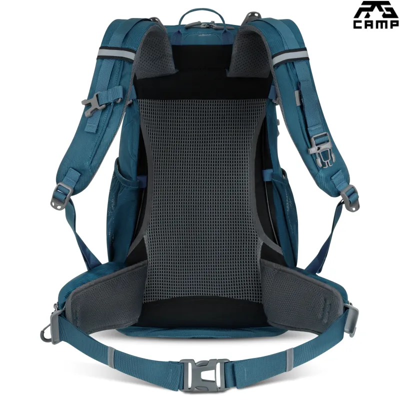 Tył plecaka trekkingowego 25L RG CAMP Active morski z systemem nośnym