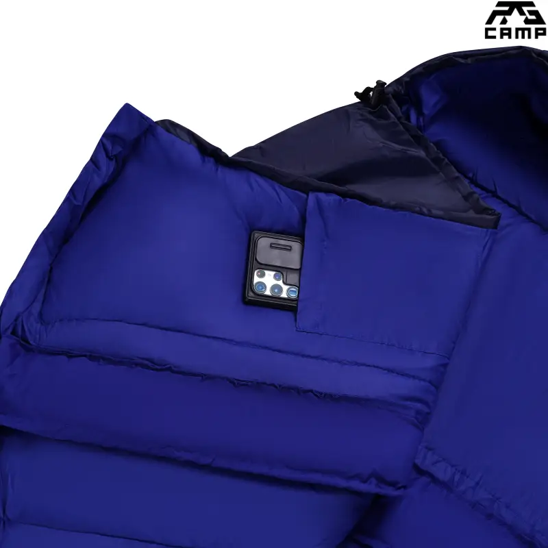 Kieszonka wewnętrzna w granatowym śpiworze RG CAMP Comfort 250S